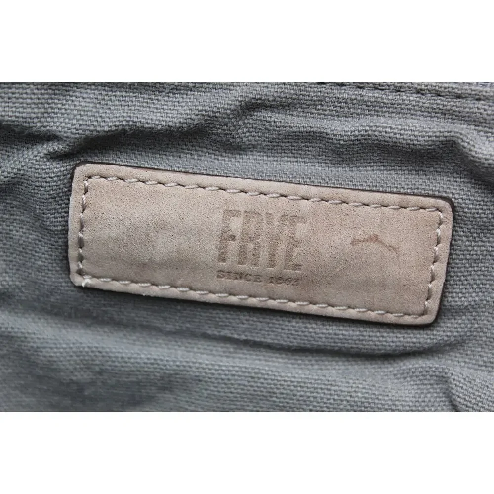 Frye Reed Leather Hobo Shoulder Bag Beige Tan Distressed Boho Western Purse - Picture 12 of 14